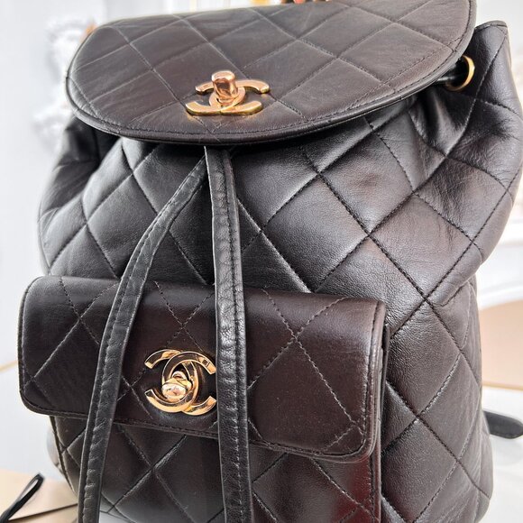 Authentic Chanel Backpack Matelasse Daypack Brown Leather Duma B0879 - Picture 5 of 16